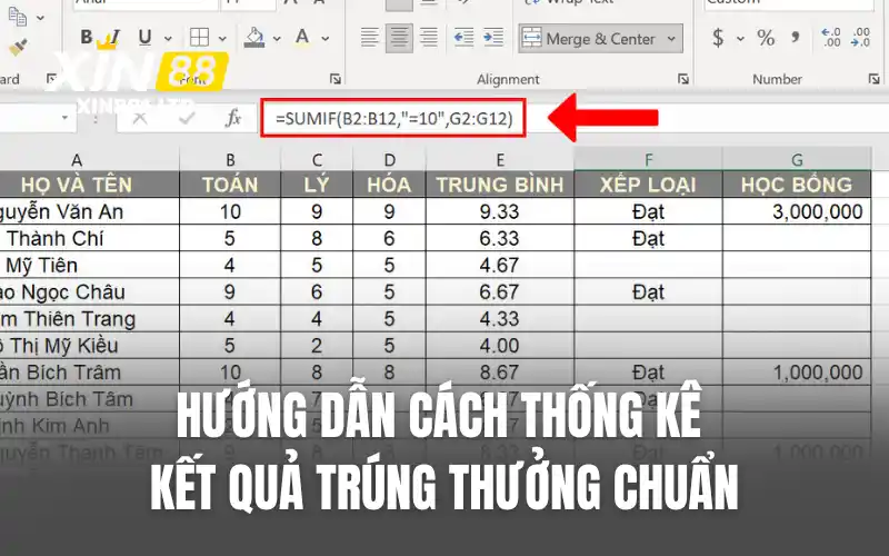 Hướng dẫn cách thống kê kết quả trúng thưởng chuẩn
