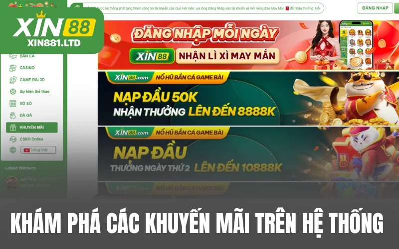 Khám phá các khuyến mãi trên hệ thống